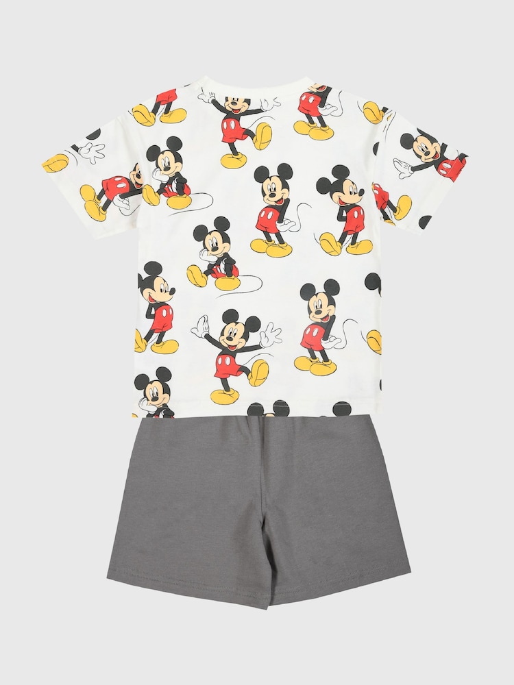 Brand Threads Natural 100% Cotton Disney Mickey Mouse Boys T-Shirt and Shorts Set - Image 2 of 5