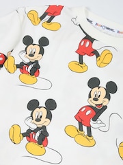 Brand Threads Natural 100% Cotton Disney Mickey Mouse Boys T-Shirt and Shorts Set - Image 3 of 5