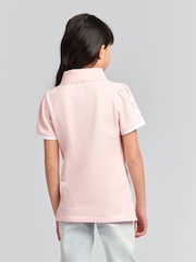 U.S. Polo Assn. Pink Girls Player 3 Pique 100% Cotton Polo Shirt - Image 3 of 6