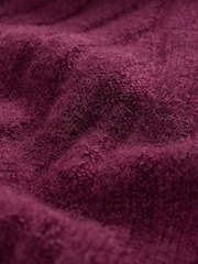 Red Berry Ribbed Fit And Flare Mini Knitted Jumper Dress With Wool - Image 5 of 6