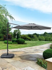 Kettler Slate Grey 3M Free Arm Garden Parasol Canopy With Base - Image 1 of 3