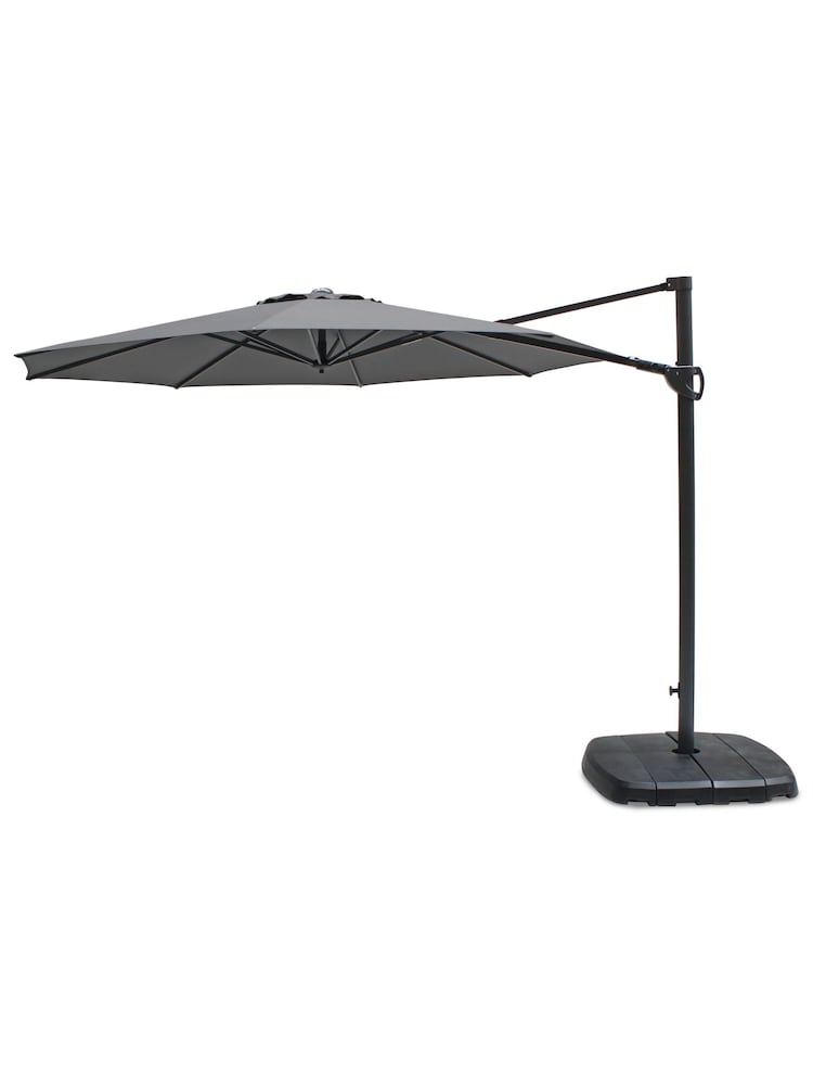 Kettler Slate Grey 3M Free Arm Garden Parasol Canopy With Base - Image 2 of 3