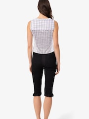 Amy Lynn Blue Brittany Multi Check Cotton Frill Top - Image 2 of 3