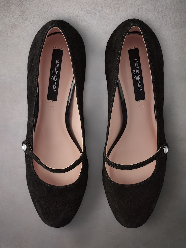 Black Standard Fit Tabitha Simmons Emily Leather Mary Jane Block Heels - Image 12 of 12