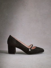 Black Standard Fit Tabitha Simmons Emily Leather Mary Jane Block Heels - Image 7 of 12
