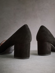 Black Standard Fit Tabitha Simmons Emily Leather Mary Jane Block Heels - Image 8 of 12