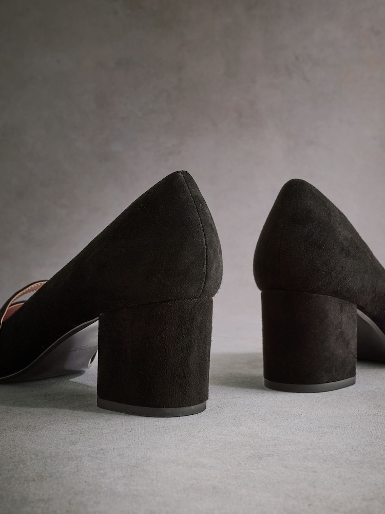 Black Standard Fit Tabitha Simmons Emily Leather Mary Jane Block Heels - Image 8 of 12
