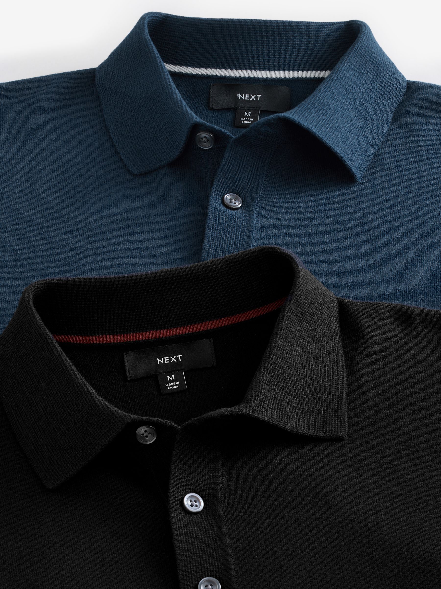 トップス ANATOMICA 18SS Knit Polo-Navy/3 Buy Navy Blue Regular Fit 100% Cotton Long Sleeve Textured