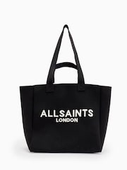 AllSaints Izzy East West Black Tote Bag - Image 1 of 5