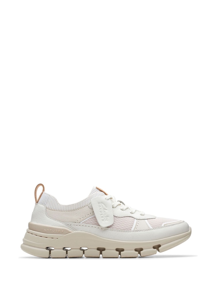 Clarks White Combi Nature X Cover Shoes - Image 1 of 6