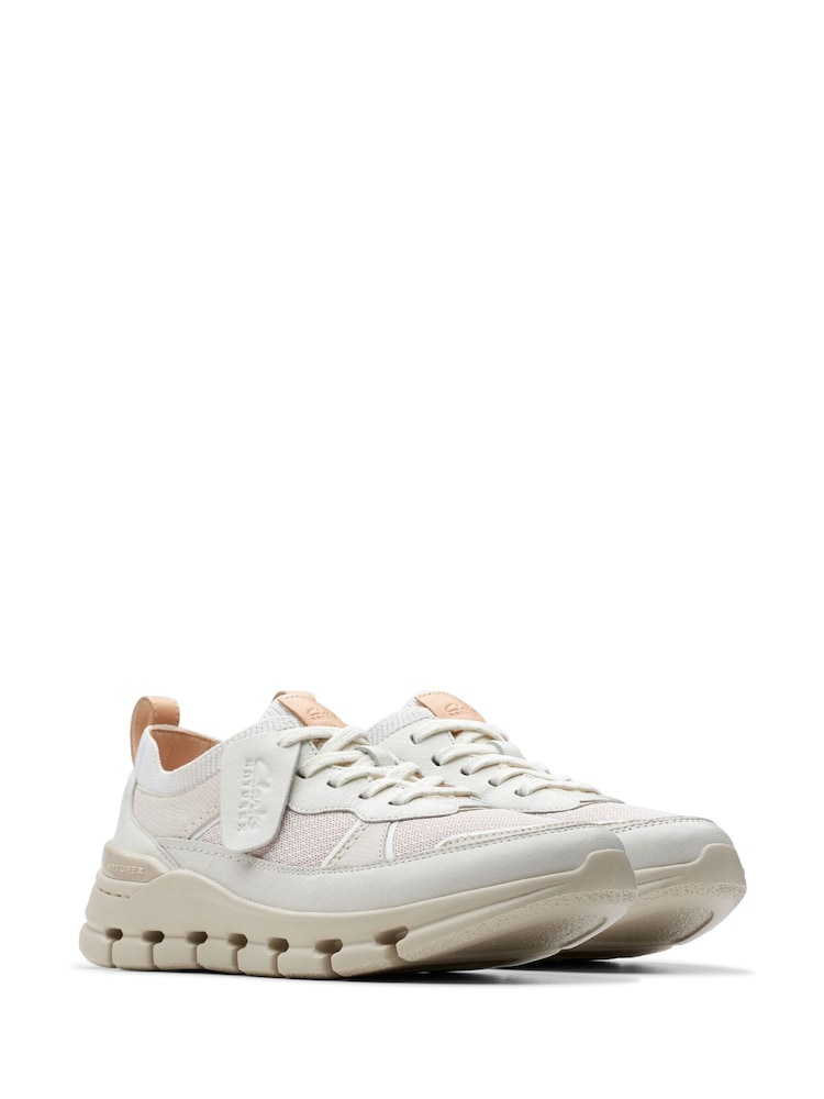Clarks White Combi Nature X Cover Shoes - Image 3 of 6