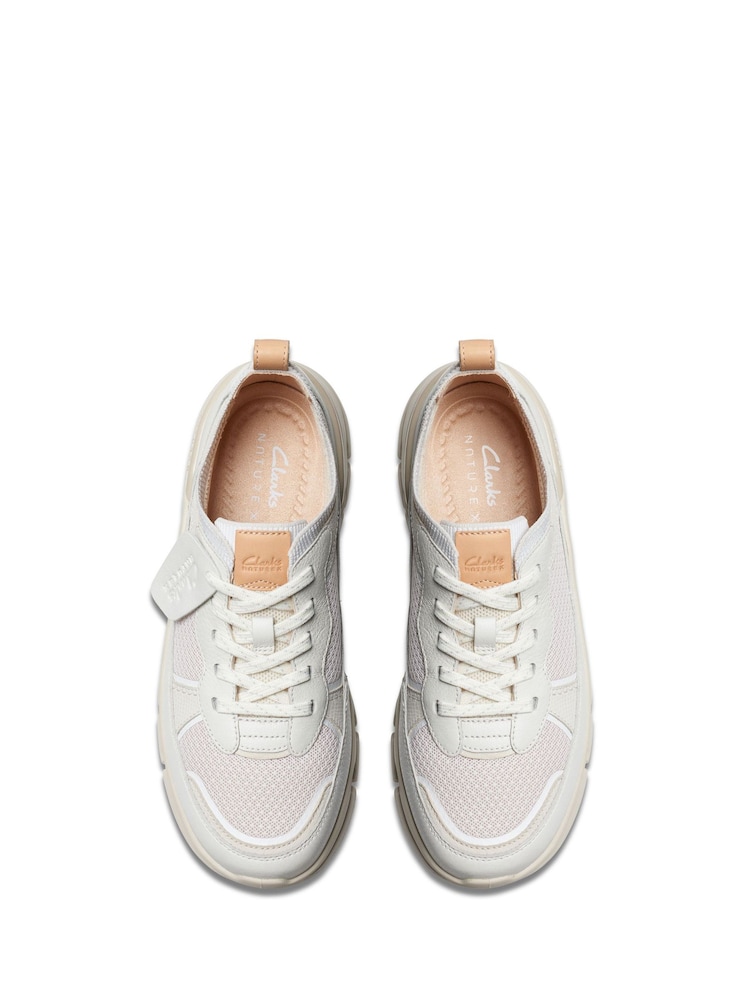 Clarks White Combi Nature X Cover Shoes - Image 5 of 6
