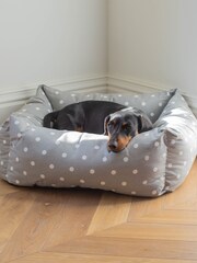 Lords and Labradors Grey Spot 100% Cotton Dog Box Bed - Image 1 of 5