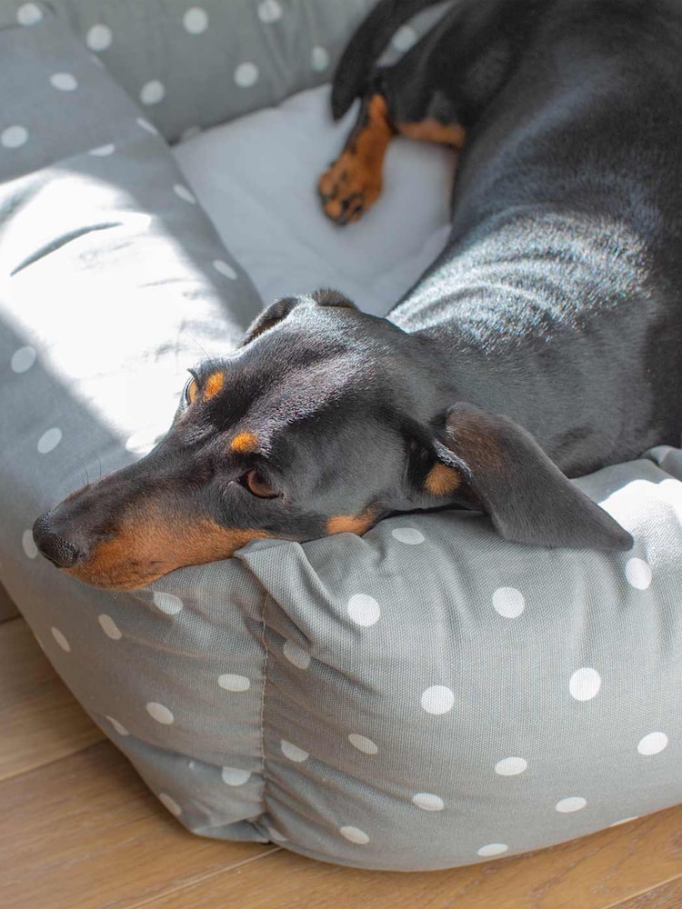 Lords and Labradors Grey Spot 100% Cotton Dog Box Bed - Image 2 of 5