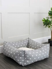 Lords and Labradors Grey Spot 100% Cotton Dog Box Bed - Image 4 of 5