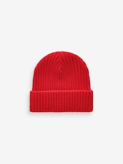 Red Rib Beanie Hat (1-16yrs) - Image 4 of 5