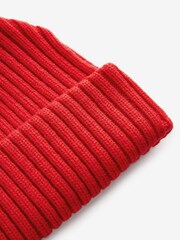 Red Rib Beanie Hat (1-16yrs) - Image 5 of 5