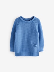 KIDLY Blue Garter Stitch Jumper - Image 2 of 4