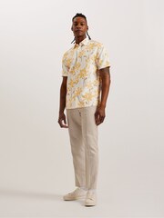 Ted Baker Yellow Verzee Abstract Floral Shirt - Image 4 of 6