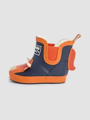JoJo Maman Bébé Navy Blue Cow Cosy Lined Printed Ankle Wellies - Image 3 of 3