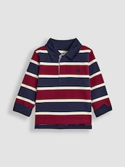 Бордовый - JoJo Maman Bébé Stripe Rugby Shirt - Изображение 1 из 3