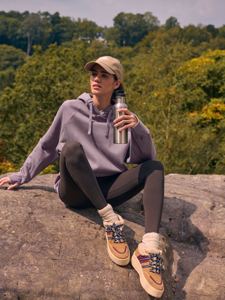 Mauve Purple Active Longline Overhead Hoodie - Image 3 of 9