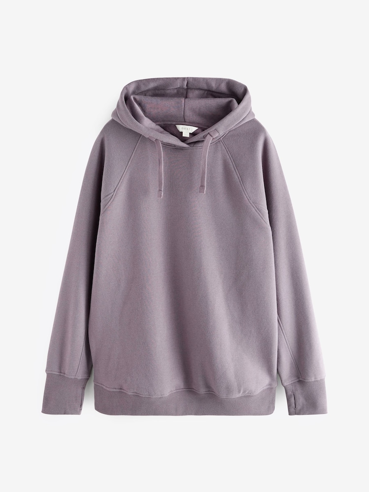 Mauve Purple Active Longline Overhead Hoodie - Image 7 of 9