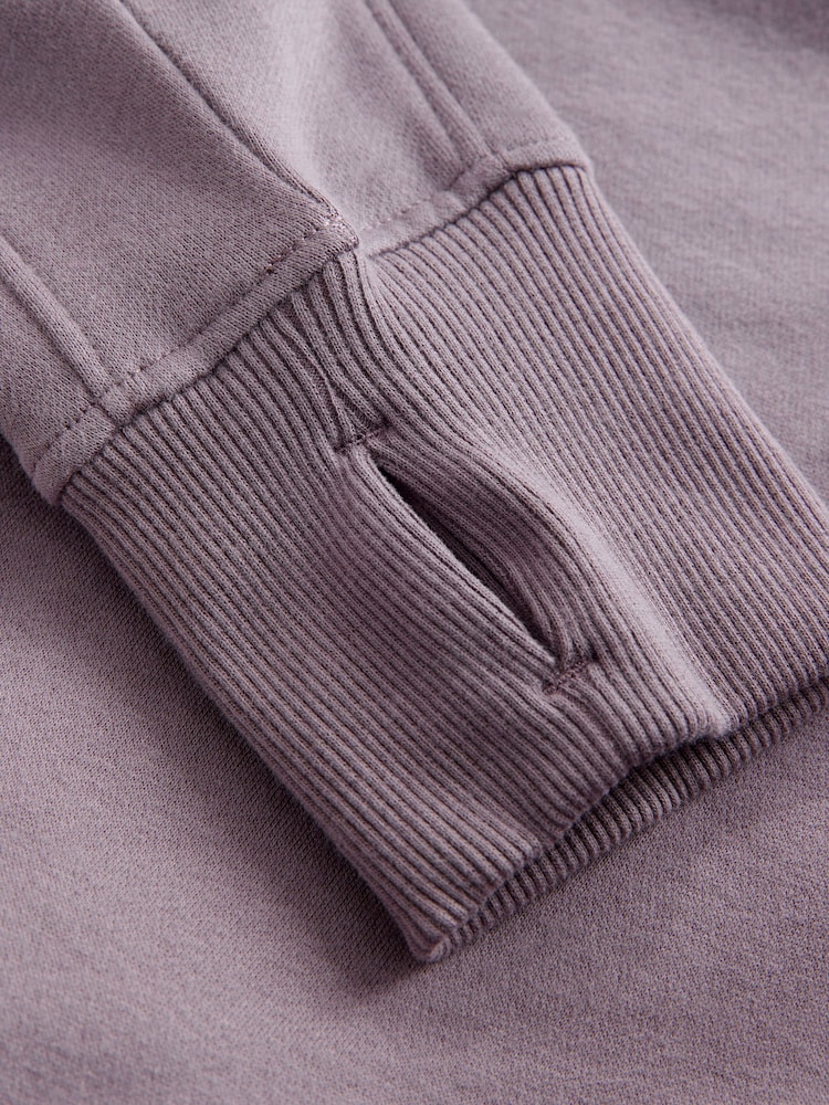Mauve Purple Active Longline Overhead Hoodie - Image 8 of 9
