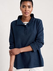 Seasalt Cornwall Blue Navy Last Boat Sweatshirt - Image 1 of 5