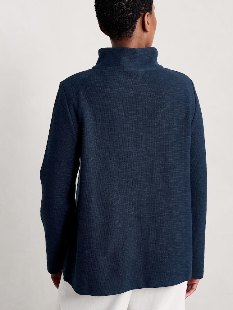 Seasalt Cornwall Blue Navy Last Boat Sweatshirt - Image 2 of 5