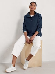 Seasalt Cornwall Blue Navy Last Boat Sweatshirt - Image 3 of 5