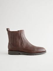 Chocolate Brown Standard/Wide Fit Forever Comfort® Leather Chelsea Ankle Boots - Image 4 of 9
