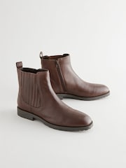 Chocolate Brown Standard/Wide Fit Forever Comfort® Leather Chelsea Ankle Boots - Image 5 of 9