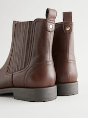 Chocolate Brown Standard/Wide Fit Forever Comfort® Leather Chelsea Ankle Boots - Image 7 of 9