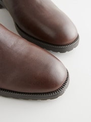 Chocolate Brown Standard/Wide Fit Forever Comfort® Leather Chelsea Ankle Boots - Image 8 of 9