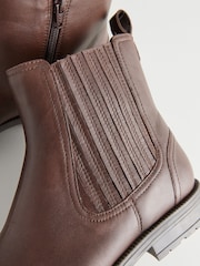 Chocolate Brown Standard/Wide Fit Forever Comfort® Leather Chelsea Ankle Boots - Image 9 of 9