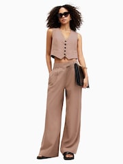 AllSaints Brown Deri Lyn Waistcoat - Image 3 of 8