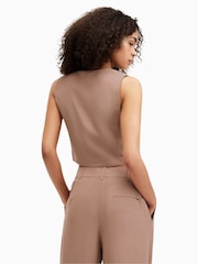 AllSaints Brown Deri Lyn Waistcoat - Image 7 of 8