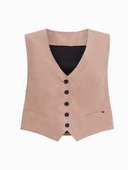 AllSaints Brown Deri Lyn Waistcoat - Image 8 of 8