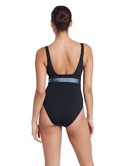 Zoggs Square Back Black Swimsuit With Foam Cup Support - Image 2 of 8