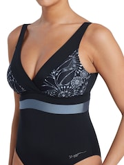 Zoggs Square Back Black Swimsuit With Foam Cup Support - Image 4 of 8