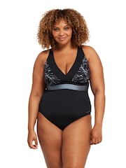 Zoggs Square Back Black Swimsuit With Foam Cup Support - Image 5 of 8