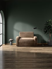 Jay-Be Luxe Velvet Cedar Mink Brown Deco Snuggle Sofa Bed - Image 1 of 6