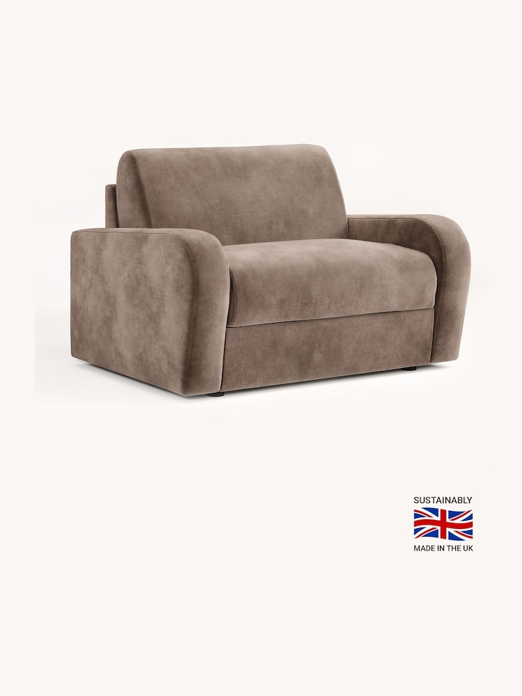 Jay-Be Luxe Velvet Cedar Mink Brown Deco Snuggle Sofa Bed - Image 2 of 6