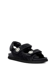 Dune London Black Lamara Double Strap Footbed Sandals - Image 3 of 6