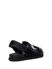 Dune London Black Lamara Double Strap Footbed Sandals - Image 4 of 6