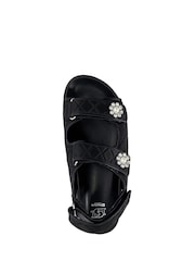 Dune London Black Lamara Double Strap Footbed Sandals - Image 5 of 6