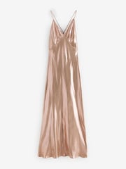 Rose Gold Rochelle Tie Back Slip Dress - Image 5 of 8