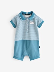 Baker by Ted Baker 100% Cotton Polo Romper - Image 1 of 5
