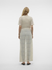VERO MODA Cream Lightweight Crochet Maxi Beach Cover-Up - Image 2 of 5